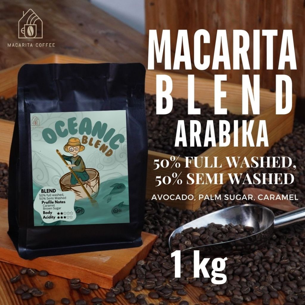 

Macarita Oceanic House Blend Espreso Es Kopi Susu 50% Full Washed 50% Semi Washed (100% Arabika) 1kg