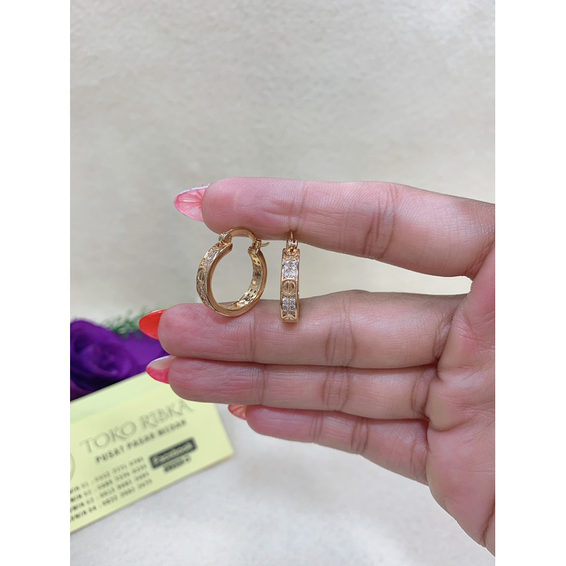 Anting ring replika berlian eropa