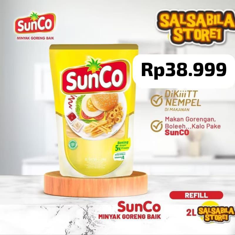 

Sunco minyak goreng 2Liter kemasan refill, promo!!!