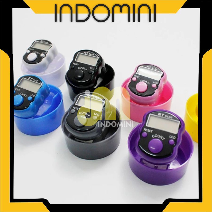 INDOMINI Tasbih Digital LED Mini Alat Hitung Jari Free Kotak Model Bulat R1188