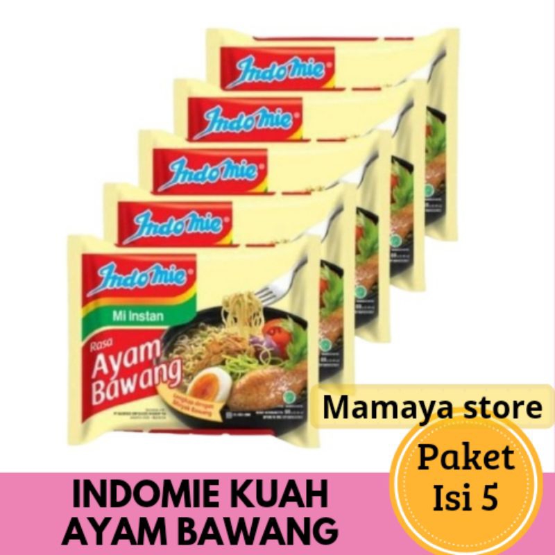 

✨ Mamaya ✨ Indomie mie instan Rasa Ayam Bawang (paket isi 5)