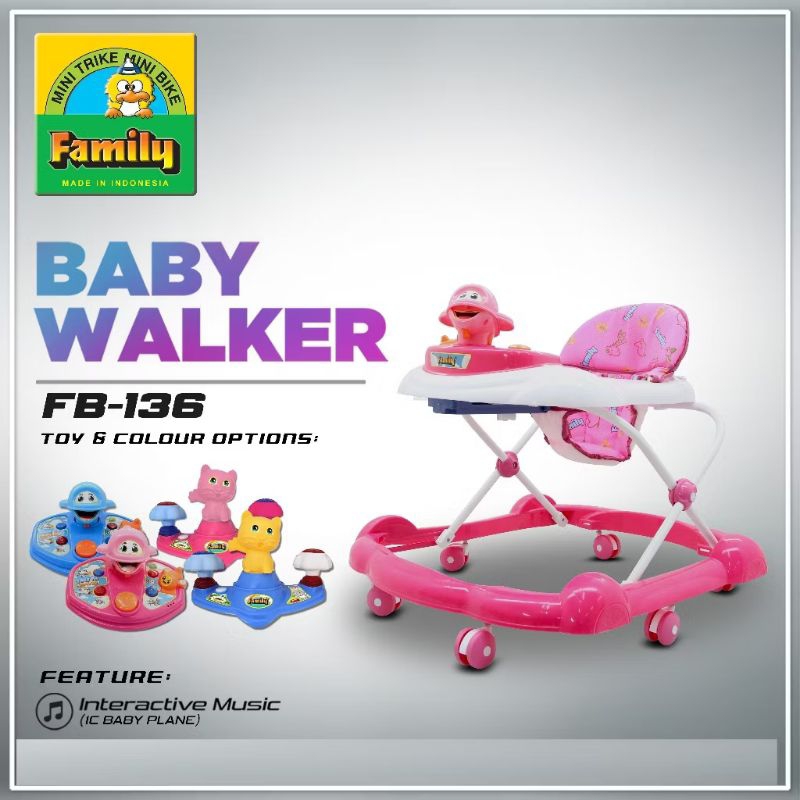 [KSB] Baby Walker FAMILY F 136 L /Alat Bantu Belajar Jalan/ Baby Walker Bayi FAMILY 136 MUSIK LAMPU 