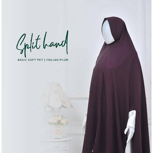 Khadijah Indonesia - Khimar Basic Soft Pet | Split Hand | Free Cadar Poni