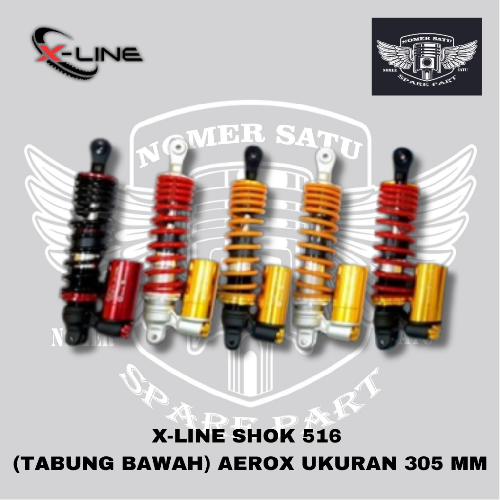XLINE SHOCK SHOCKBREAKER BELAKANG TIPE 516 TABUNG BAWAH AEROX / NEW NMAX 305MM ORIGINAL 100%