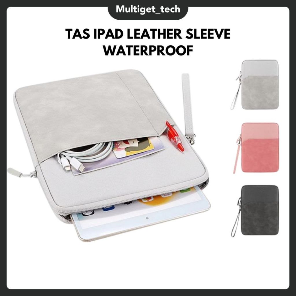 Tas Sleeve Ipad Bahan Leather Premium Soft Feel For Ipad Tablet Gen 6-10 Air Pro 11" Samsung S6 Lite