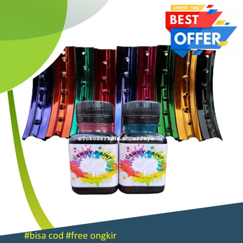 (OLES) 50 ML CANDY PAINT PEWARNA LOGAM CAT VELG CANDY CHROME CAT VELG MOTOR MOBIL CAT LOGAM KROM