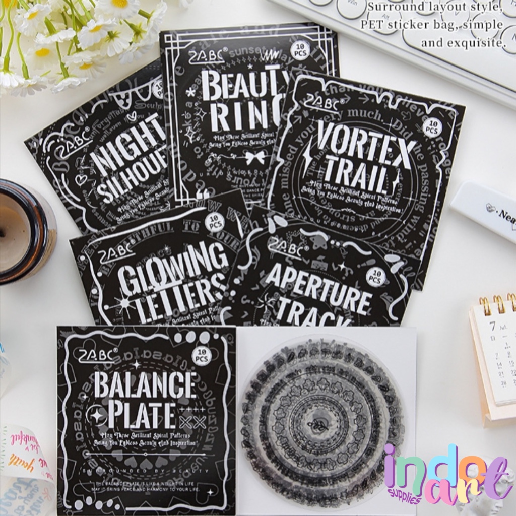 

(IAS) KK1 - ZABC Stiker Decoration Journal Scrapbook Vortex Trail Aperture Letters Circle