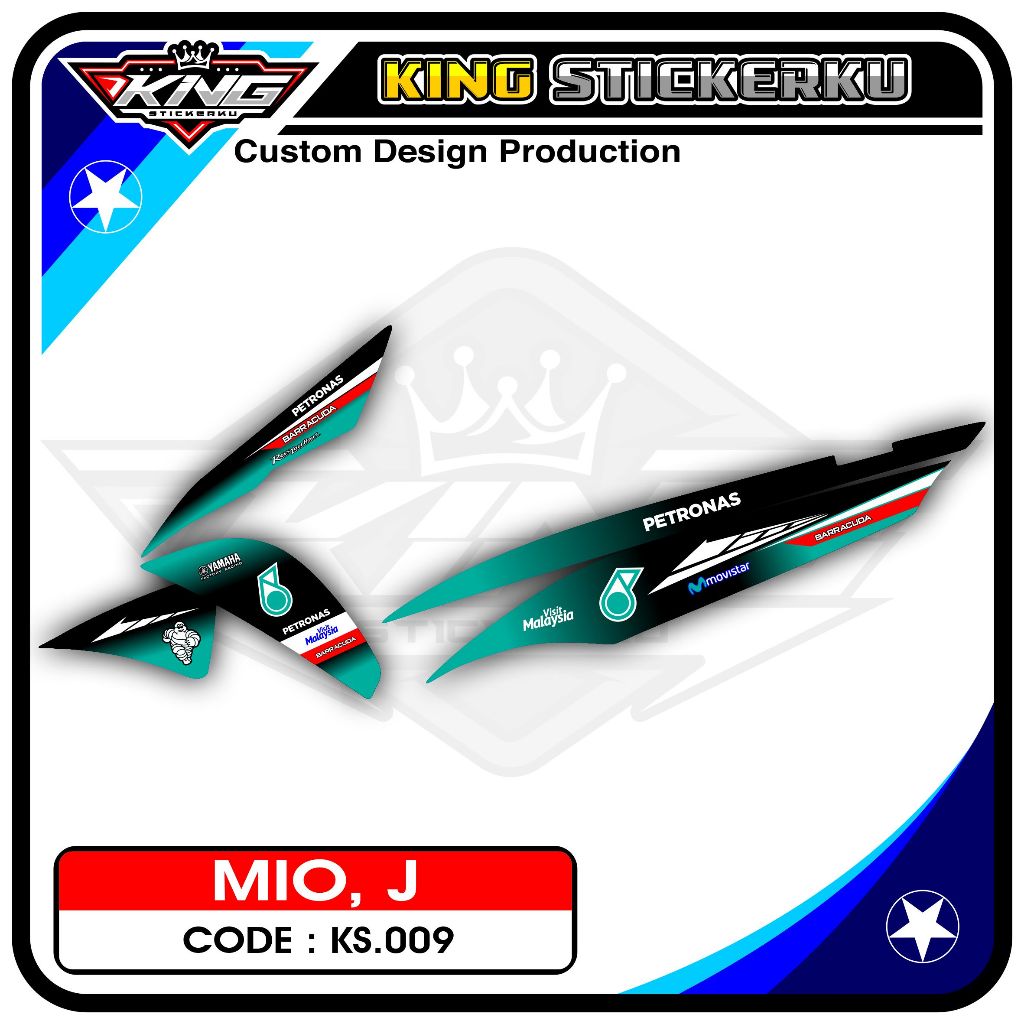 Stiker Striping Mio J - Sticker Striping Mio J Motif Petronas KS.09