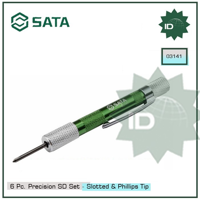 OBENG PRESISI 03141 - 6PC PRECISION SCREWDRIVE SET SL- & PH+ TIP SATA