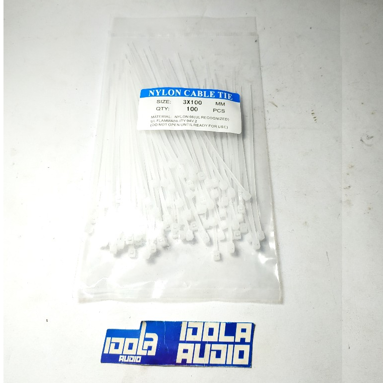 

Kabel TIS 3 x 100 mm (Warna Random Hitam - Putih) | Tie Kabel Ukuran 3x100 mm