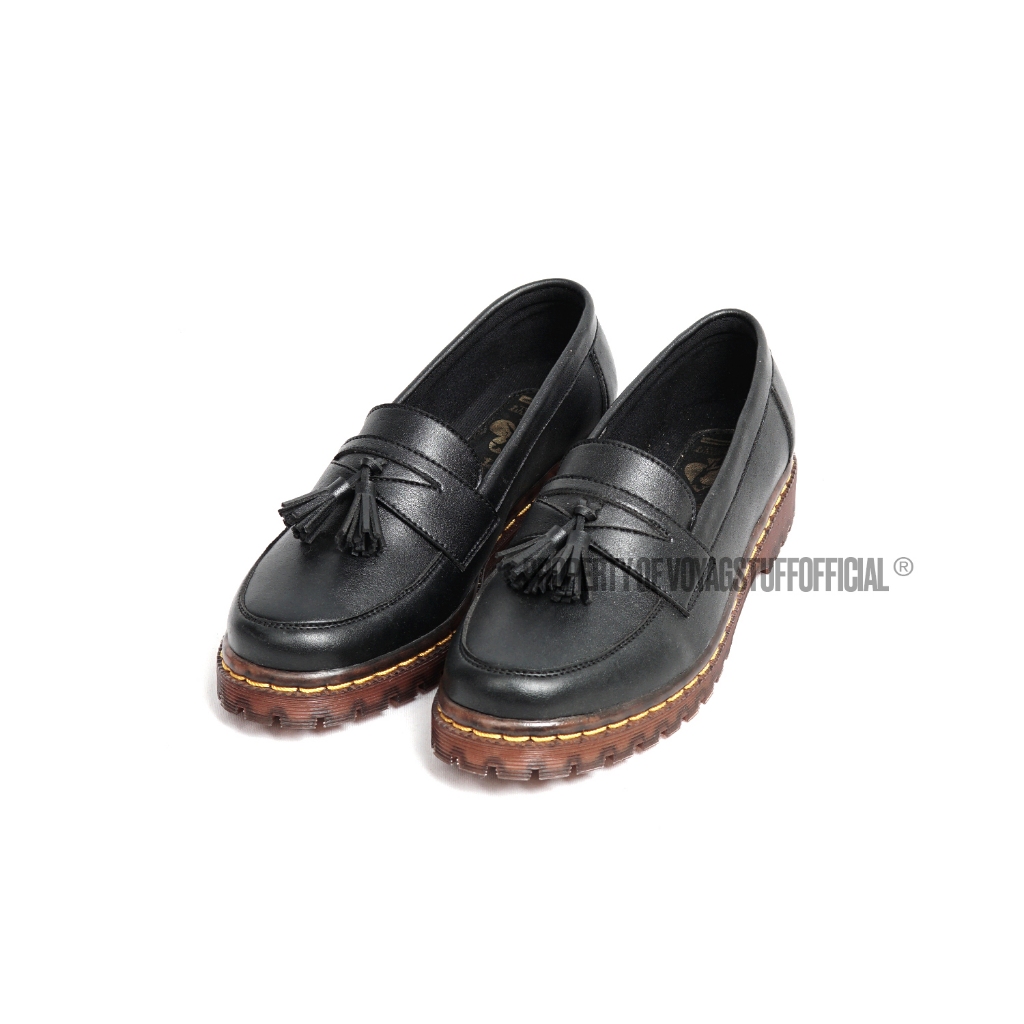 limited voyagstuffofficial - penny loafers vava v1 black kulit wanita
