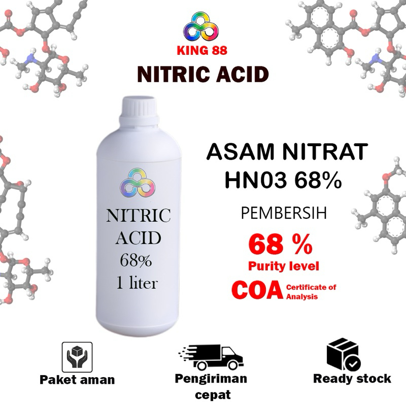 Nitric Acid 1 liter / Asam Nitrat / Belgia 68% / HNO3 / Perontok Krom - Chrome remover - Peluntur wa