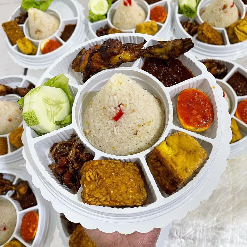 

Tumpeng Mini Komplit / TUMINI Nasi Liwet Mika Bulat Sekat