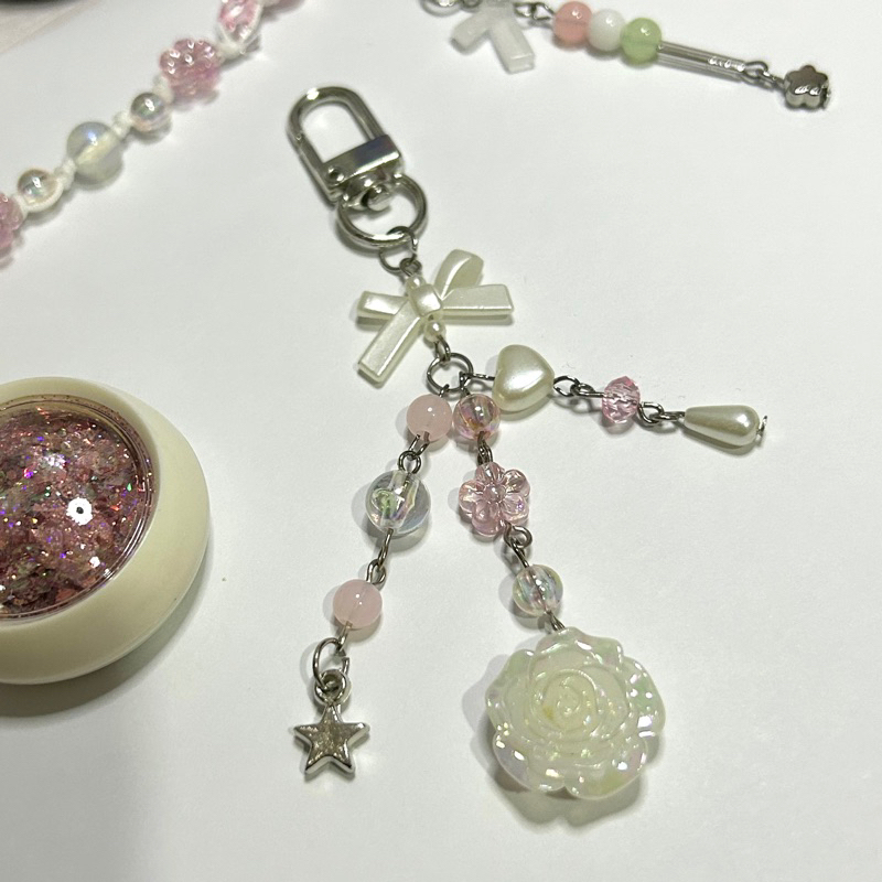 pink serenity | rosy dream garden charm | gantungan tas & kunci