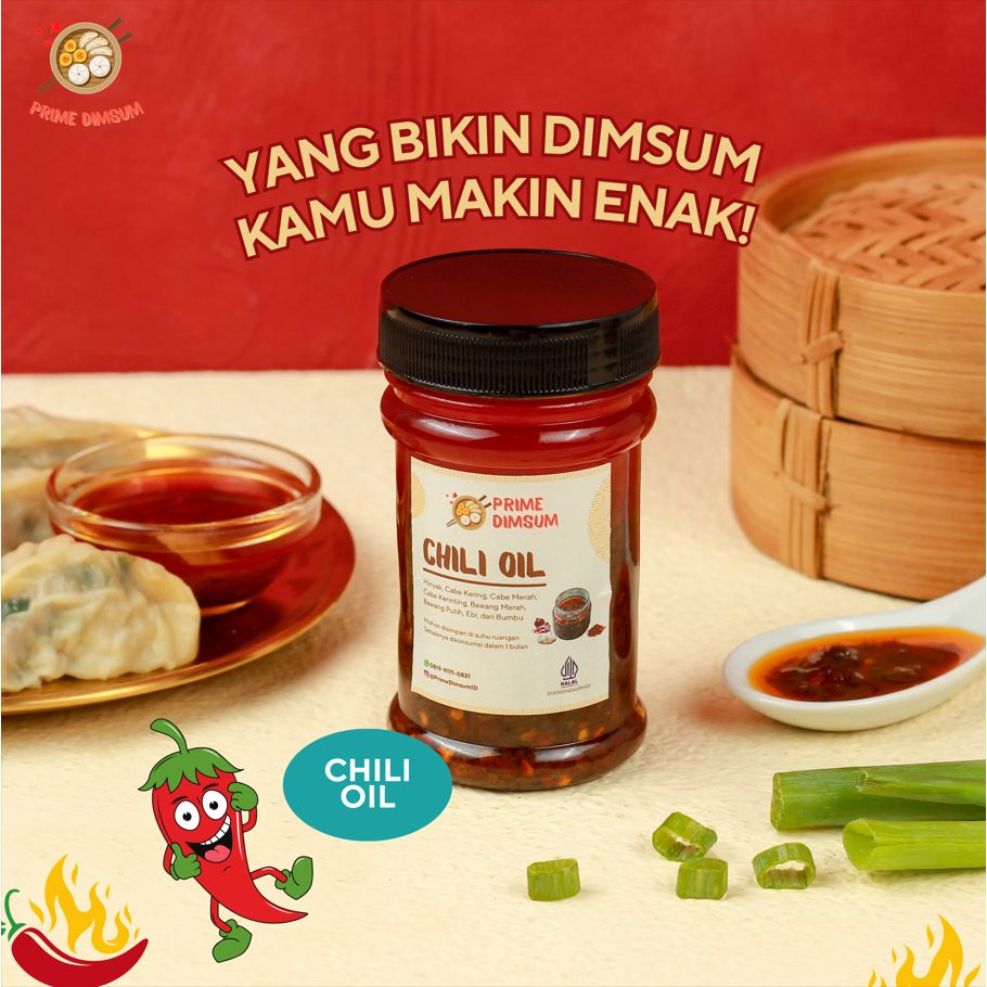 

CHILI OIL Halal Premium by Prime Dimsum (150ml) Homemade Tanpa Pengawet| Bumbu Serbaguna Praktis