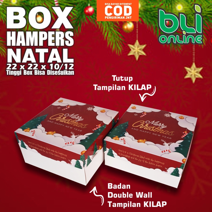 

Box Natal 22 x 22 x 10 / isi 10 pcs / Kotak Natal / Dus Natal / Packaging Christmas