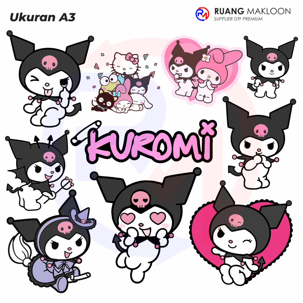 Sablon Setrika Sablon DTF Satuan A3 Kuromi - SIAP PRESS