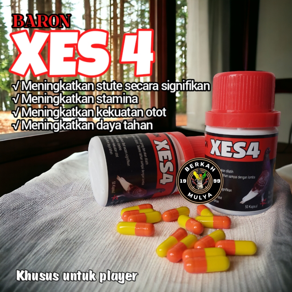 XES4 BARON isi 50 capsul MENINGKAT KAN SETUT MERPATI NYATA XES4 BARON VITAMIN DOPING MERPATI KOLONG