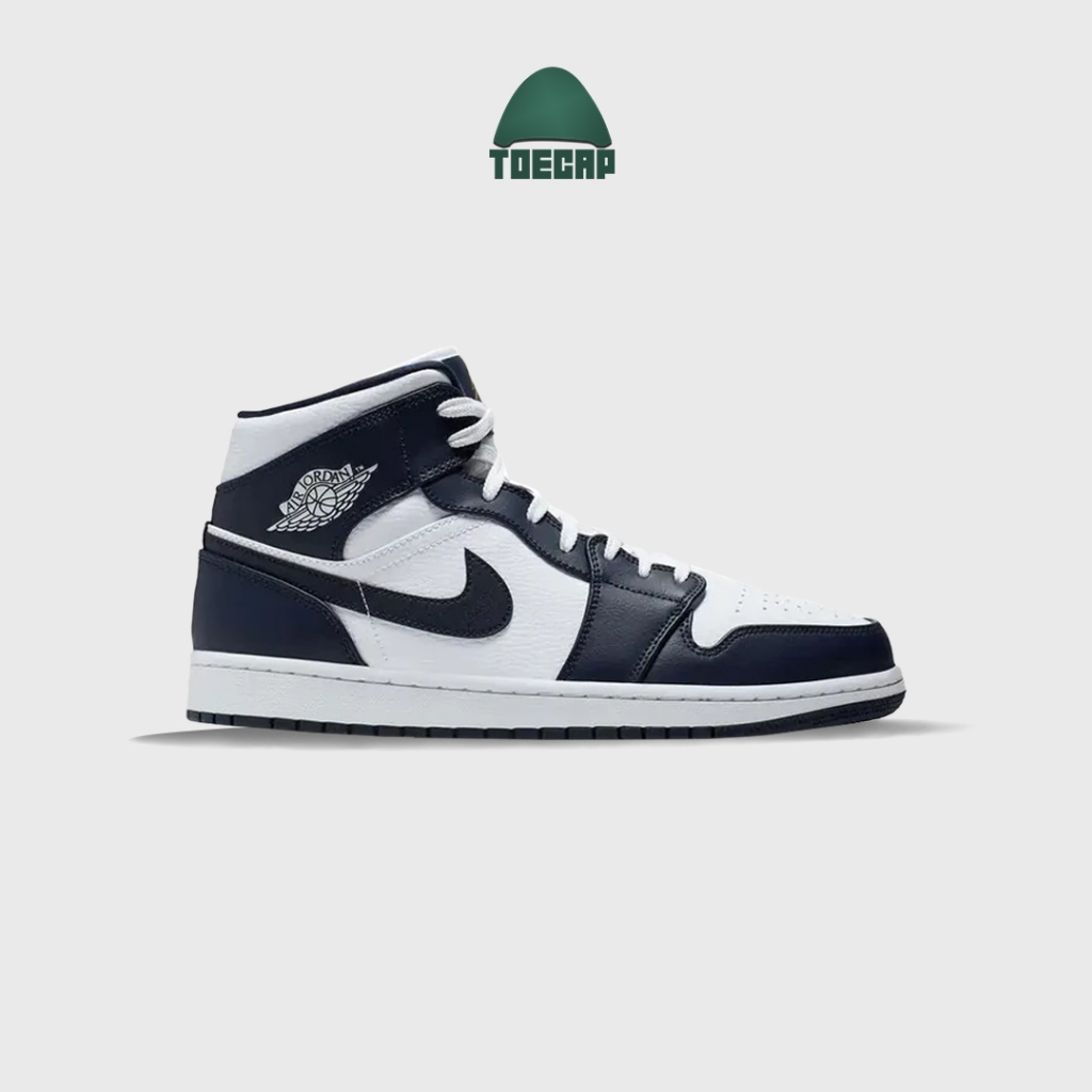 Sepatu Air Jordan 1 Mid Obsidian White Metallic Gold