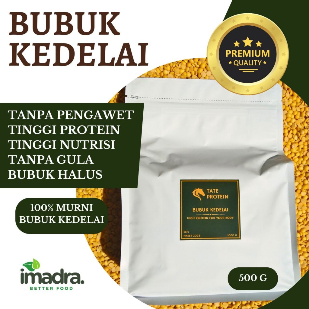 

Tate Protein Kedelai | Soya Protein | Soy Powder | Kedelai Bubuk 500 Gr