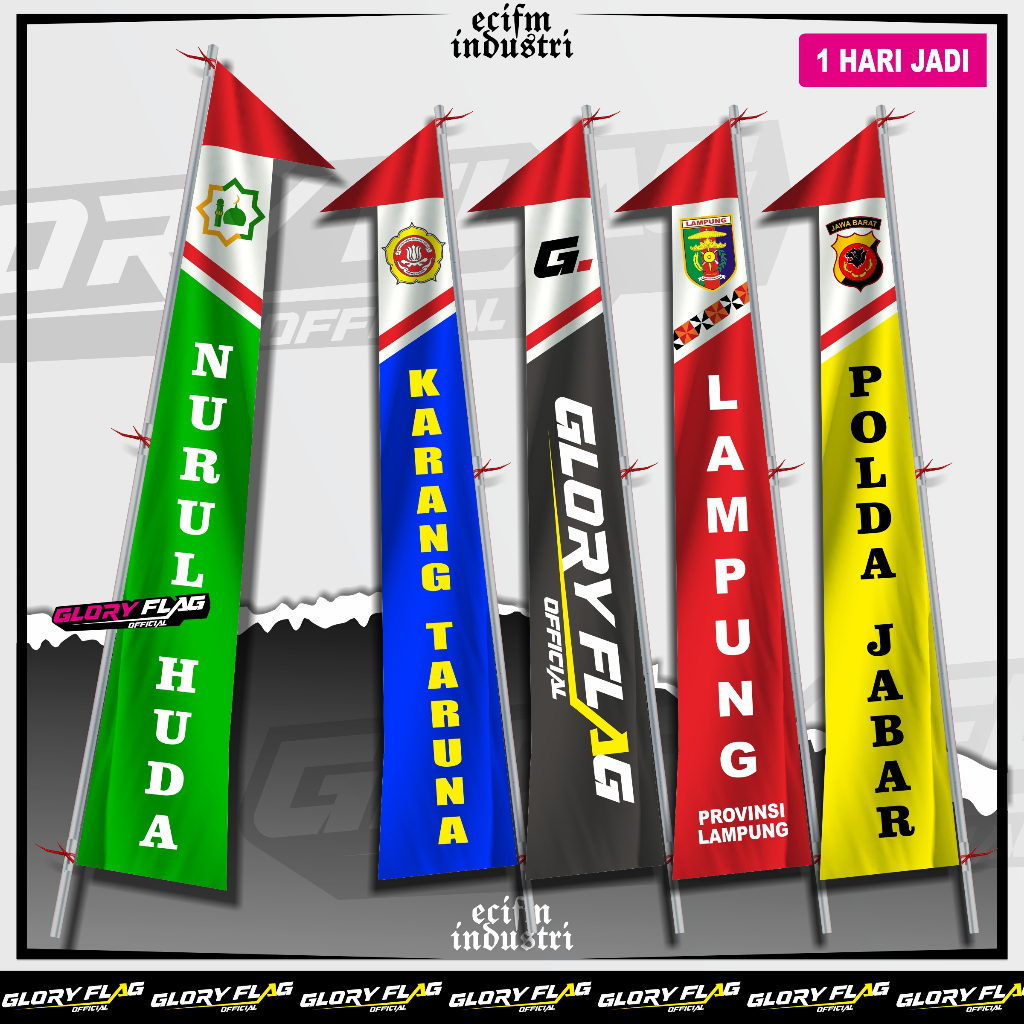 BENDERA UMBUL UMBUL CUSTOM 3 METER REQUEST LOGO & TULISAN | DESAIN BEBAS