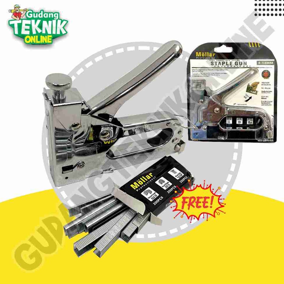 

Importir Resmi Staples Gun Mollar 3 in 1 Hekter Staples Tembak Jok Paku Tembak Manual Hand Tacker