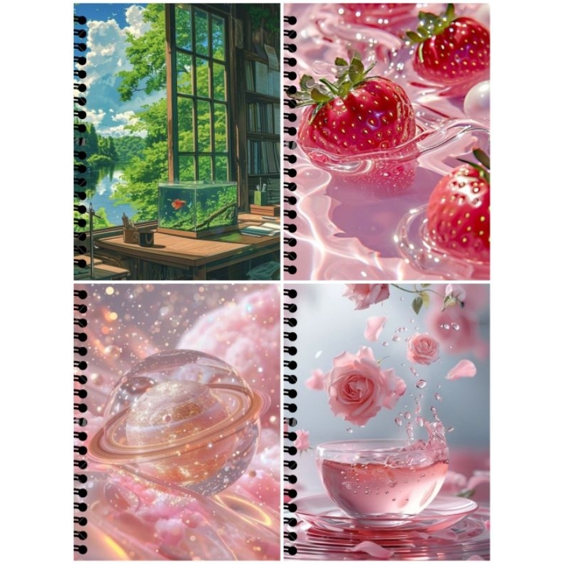 

Notebook Premium A5 Aesthetic Ring Book Buku Diary Premium Buku Sketsa Sketcbook Premium - Mix Edition