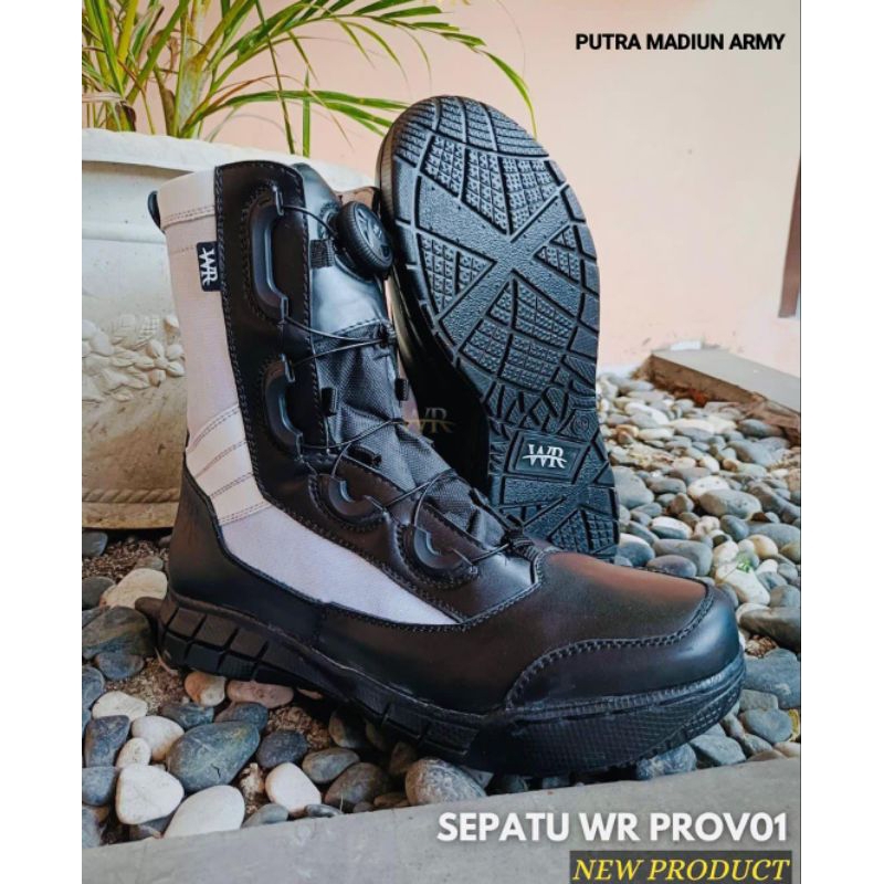 Sepatu PDL tali putar Provost / Sepatu PDL Tali Putar PM / Sepatu WR Tactical boot