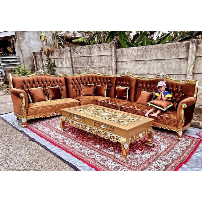 Kursi sudut / sofa sudut / kursi L / Sofa L / Sofa sudut jati