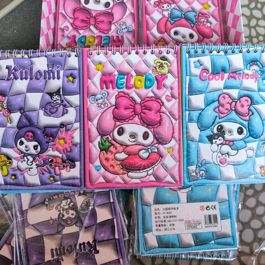 Sanrio Buku Stiker Kuromi Melody Notebook Stiker Sanrio Karakter Lucu Stiker Buku