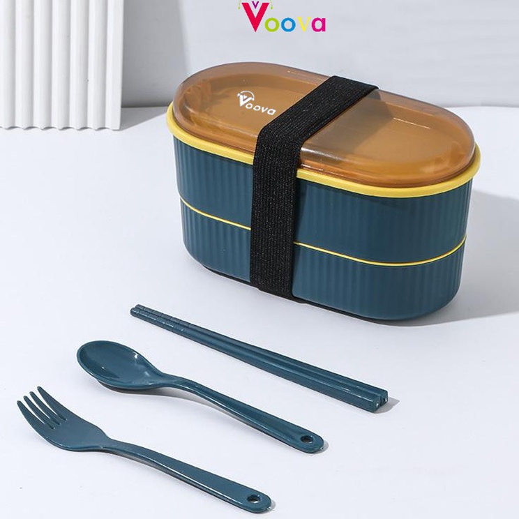 Update VOOVA Lunch Box  Kotak Bekal Makan Siang  Bento Set 9ml  Kotak Makan