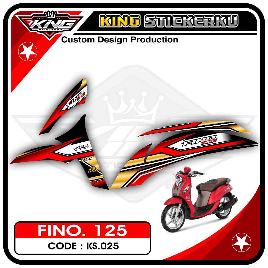 Stiker Striping Fino 125 / Grande - Sticker Striping Aksesoris Motor Fino 125 Desain Racing. KS.25
