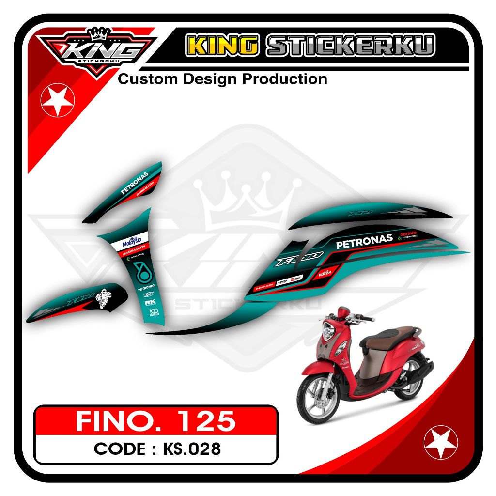 Stiker Striping Fino 125 / Grande - Sticker Striping Aksesoris Motor Fino 125 Desain Racing. KS.28