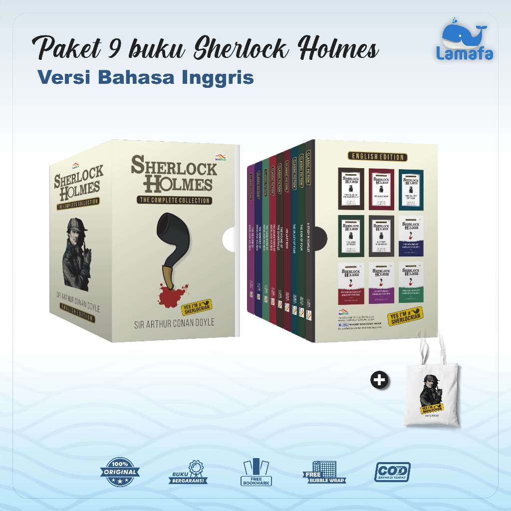Sherlock Holmes Box Set versi Bahasa Inggris (1 Paket isi 9)
