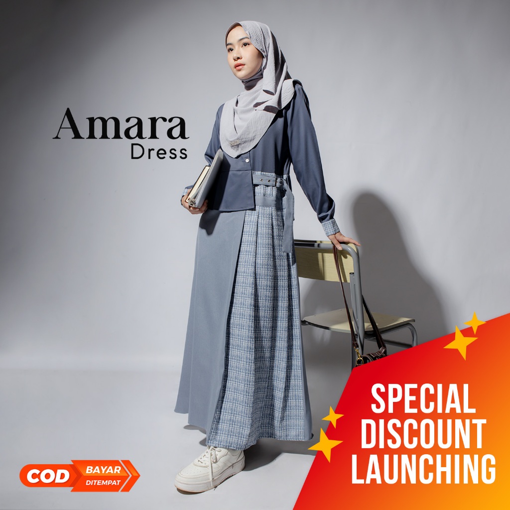 Jilbrave Amara Dress Gamis Preppy Casual Style Semi Formal Outfit Elegant Look