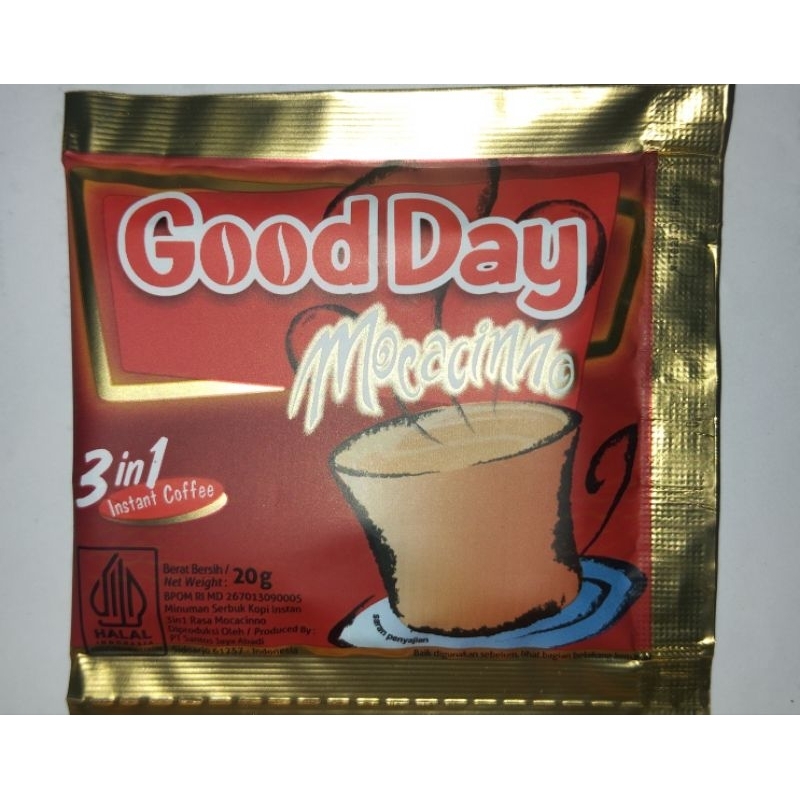 

Kopi Instan 3in1/ Good Day Mocacino/ 20gr/ 1Renteng @10pcs