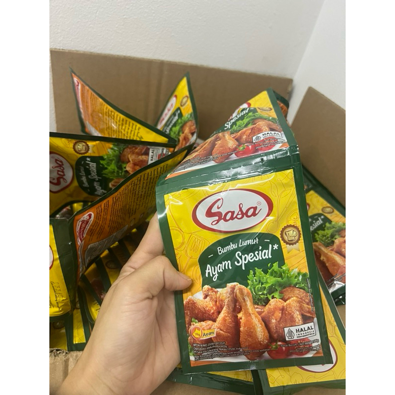 

Bumbu lumur ayam spesial Sasa 26 gram renceng x 10 sachet