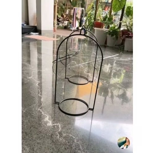 gantungan pot bentung lengkung/ standing pot Gantung bunga besi / ring lengkung