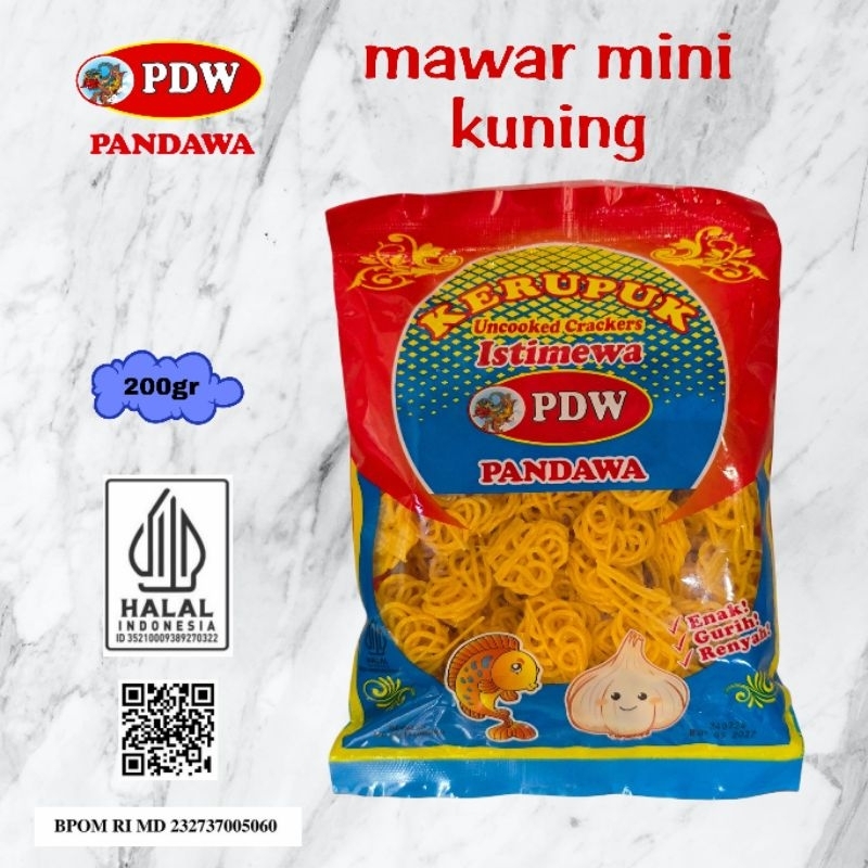 

Kerupuk Pandawa / Krupuk Mawar Mini Kuning / 200gr