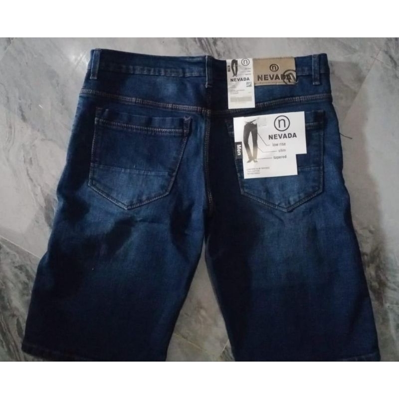 celana jeans pensil pendek pria premium