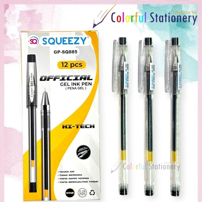 

Pulpen / Ballpoint / Pen Gell Hi Tech 0.28 SQUEEZY GP-SQ885 (12 Pcs)