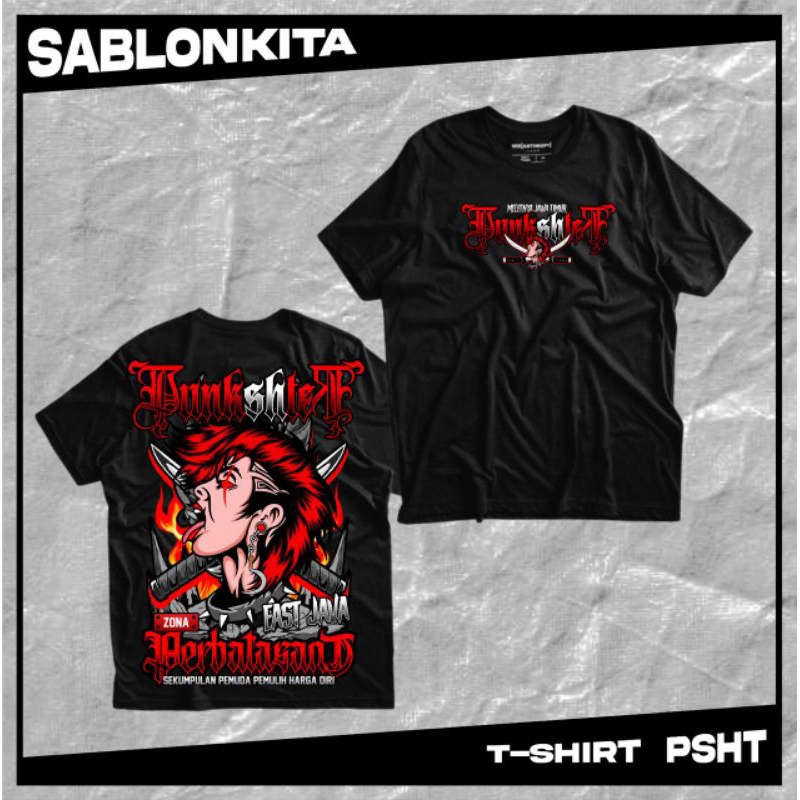 Kaos PSHT Punkshter East Java Zona Perbatasan Sablon Dtf Bahan Premium