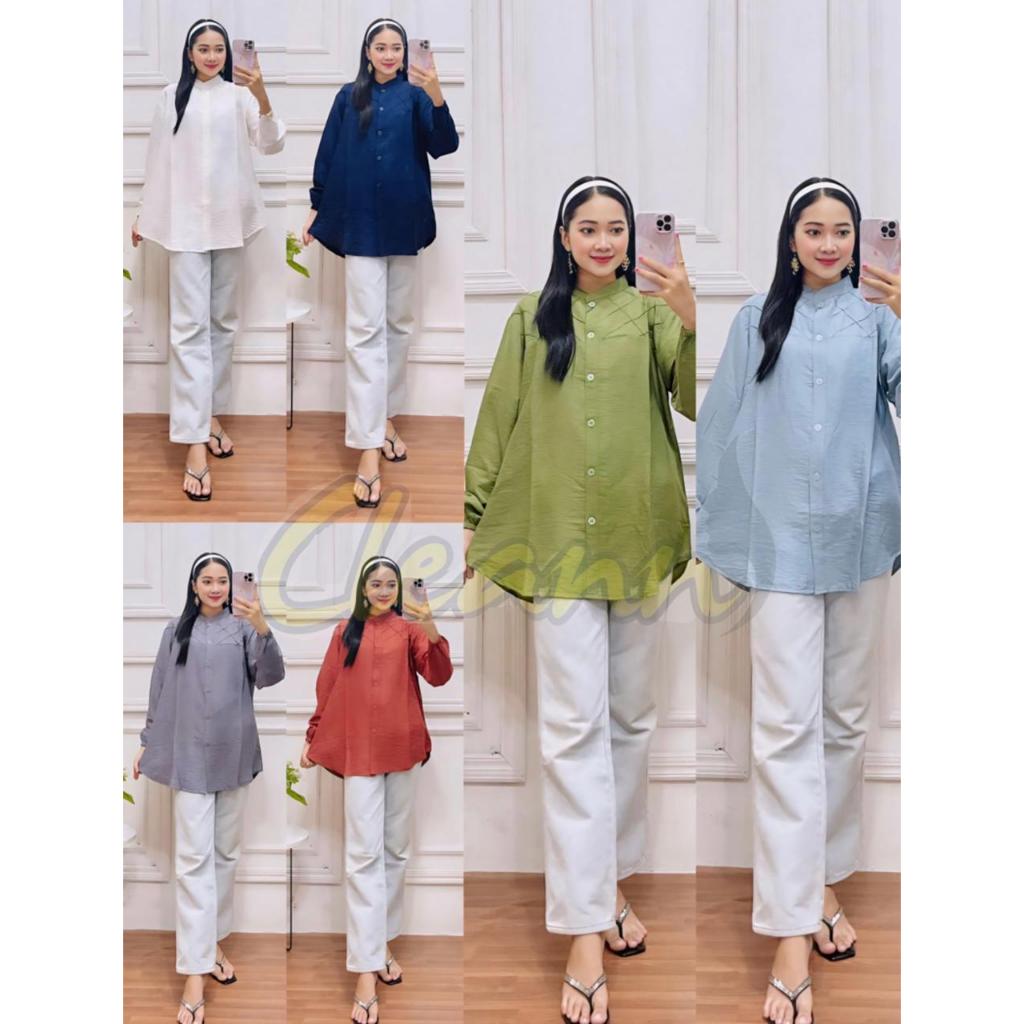 baju blouse wanita terbaru yang lagi viral kain polo linen adem dan nyaman dipakai
