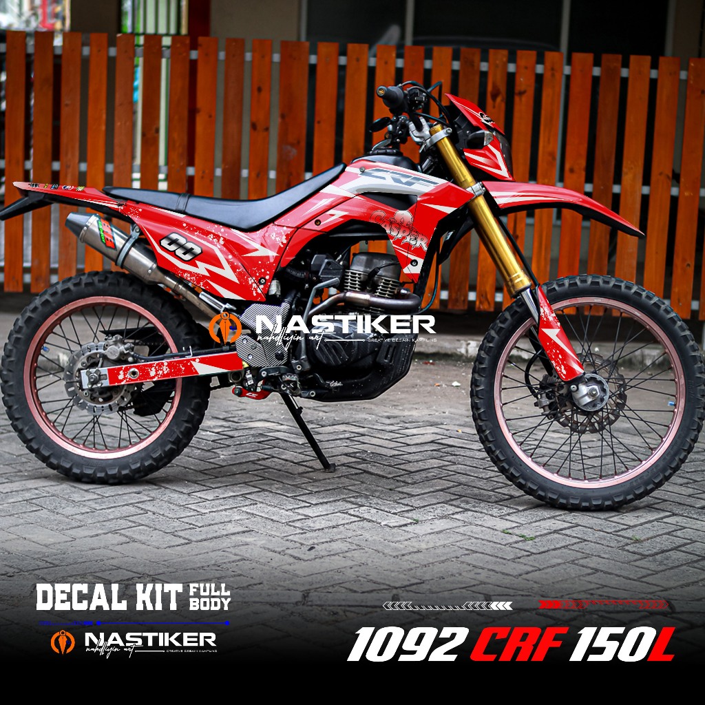 Decal Crf 150L Fullbody Stiker Sticker Motor CRF 150 L merah glossy bisa ubah warna