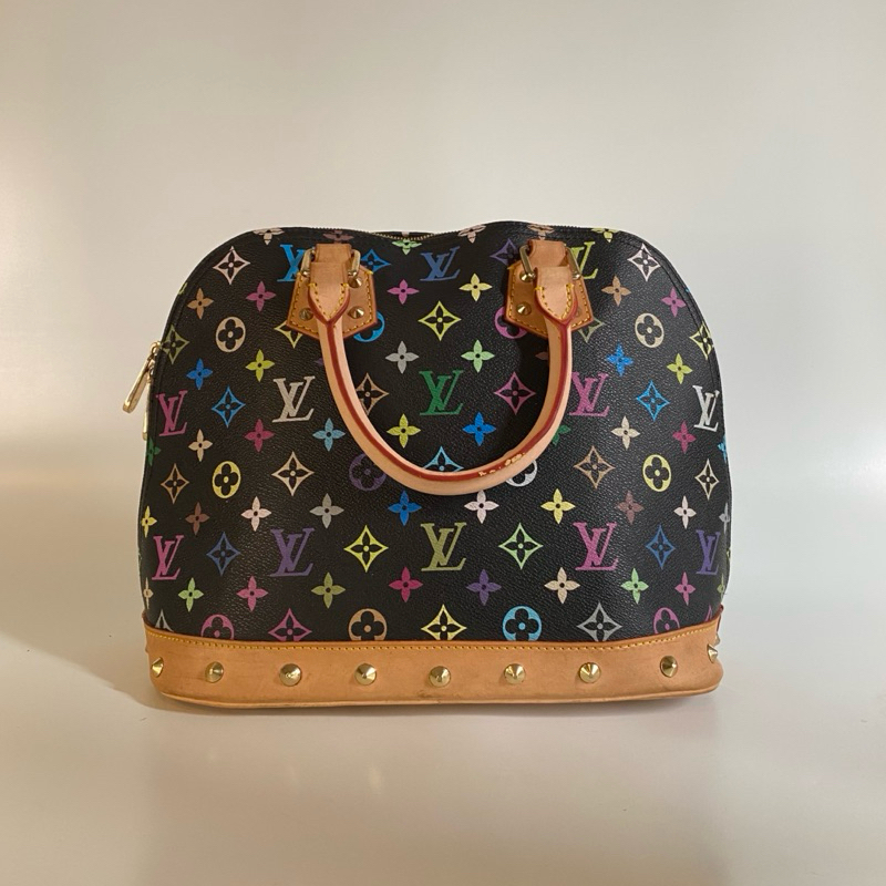 PRELOVED Tas LV Alma multicolor black second - lv Alma second original