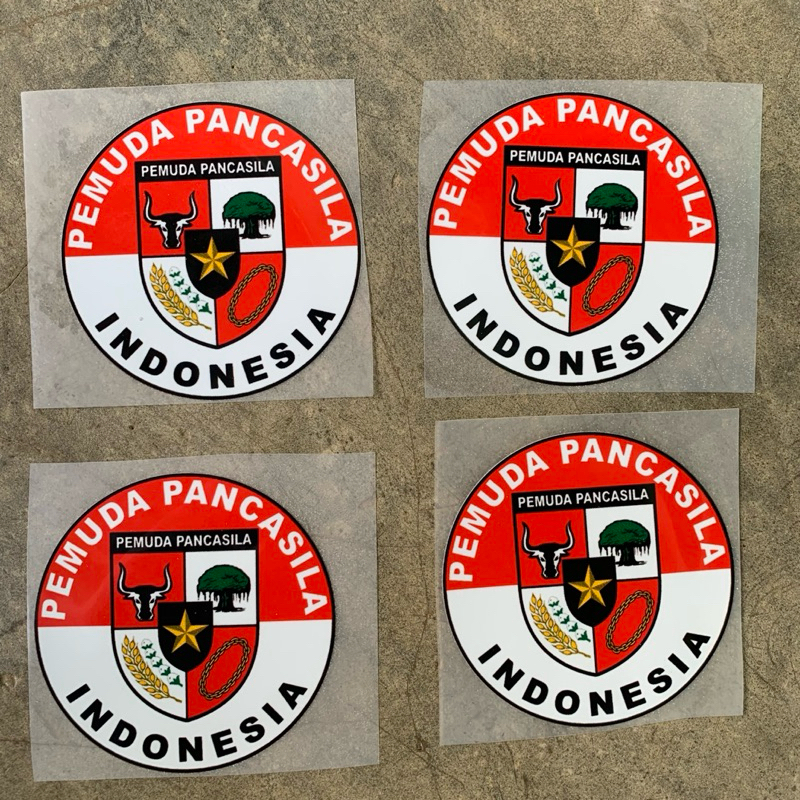 stiker sablon setrika dtf logo bulat pemuda pancasila merah putih tempelan kaos