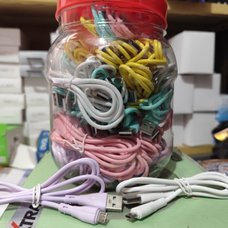 KABEL DATA MURAH MAKARON 2A 1TOPLES 50 PCS