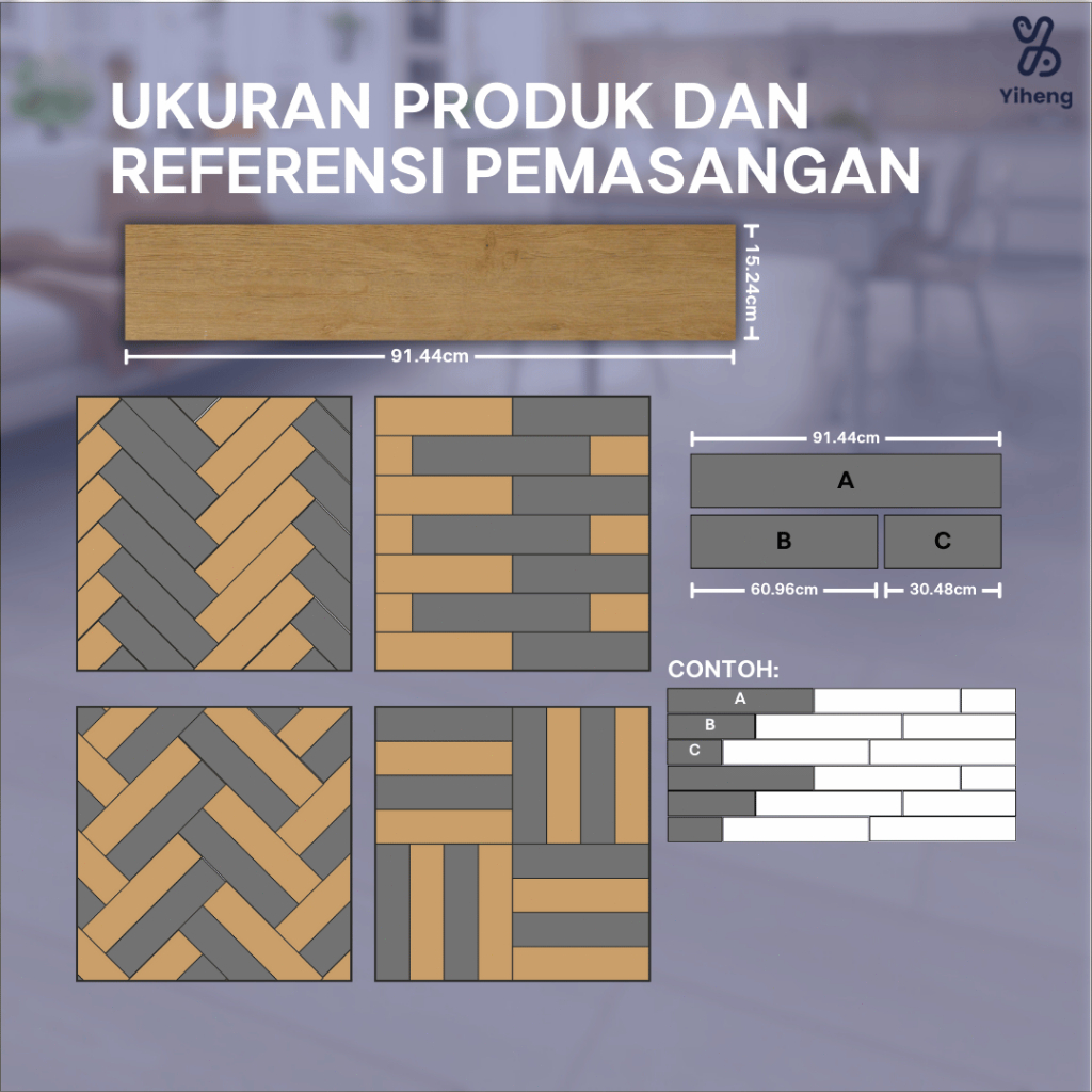 Lantai Vinyl Premium 1 BOX ISI (36pcs) Stiker Lantai Vinyl Lantai Kayu High Quality Vinyl Stiker