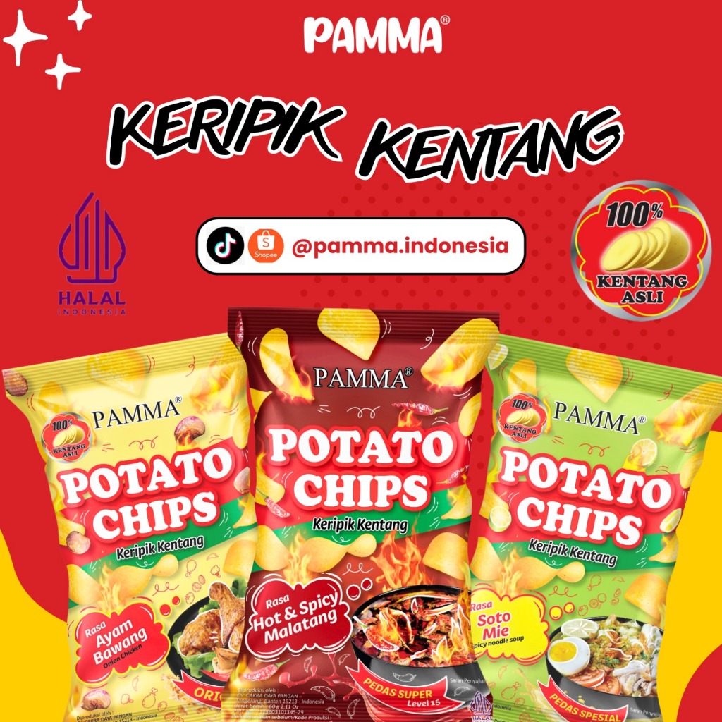 

{ NEW LAUNCH } PAMMA KERIPIK KENTANG - 60G 100% Kentang Asli