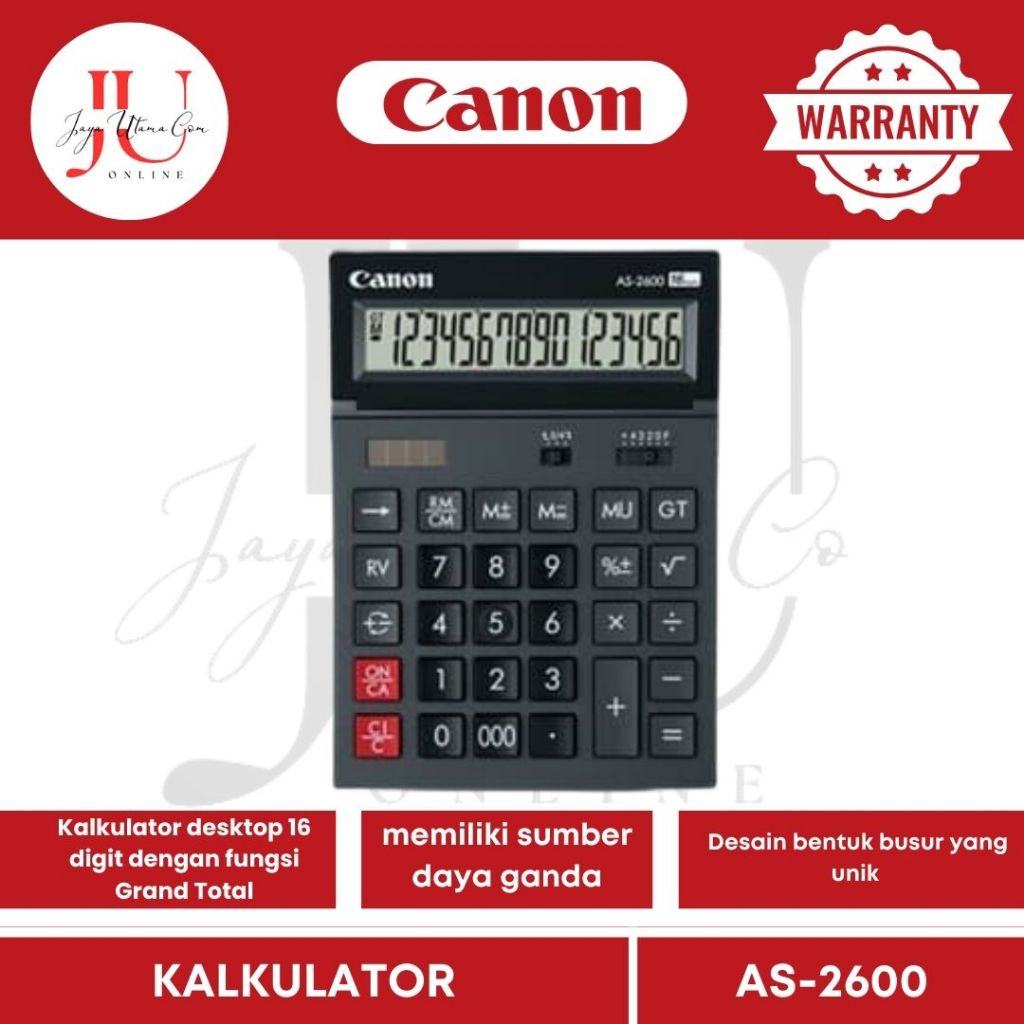 

Kalkulator Canon AS-2600 16 Digits AS 2600 Canon Original